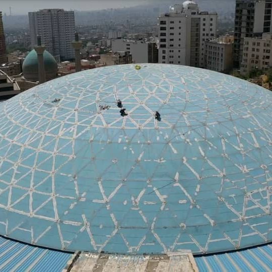پروژه آب بندی و ایزولاسیون سقف گنبد ورزشگاه دانشگاه آزاد اسلامی تهران
