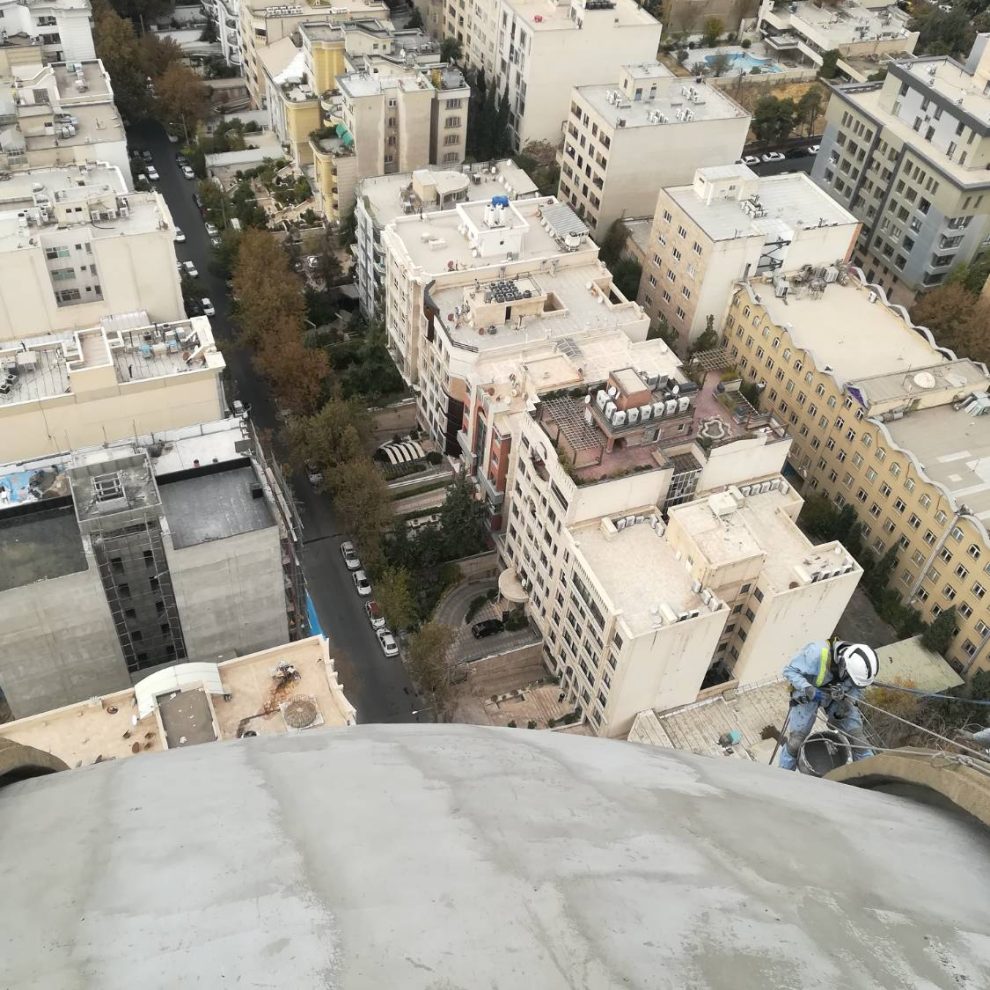 شرکت آکوارزین - آب بندی و ایزولاسیون گنبد برج بیمه مرکزی خیابان جردن